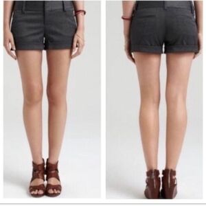 ALICE + OLIVIA Women's Cady Cuff Shorts Grey Gray Herringbone Size 4 Cuffed